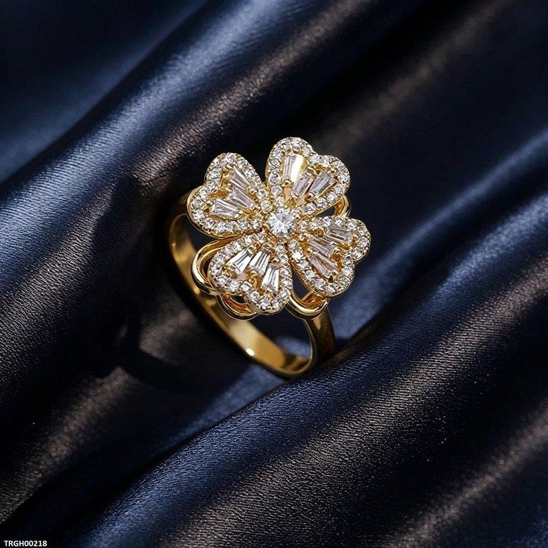 TRGH00218 BYJ Heart Zircon Spiner Ring - TRGH