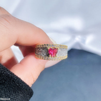 TRGH114 SJS Stylish Red Stone Ring Adjustable