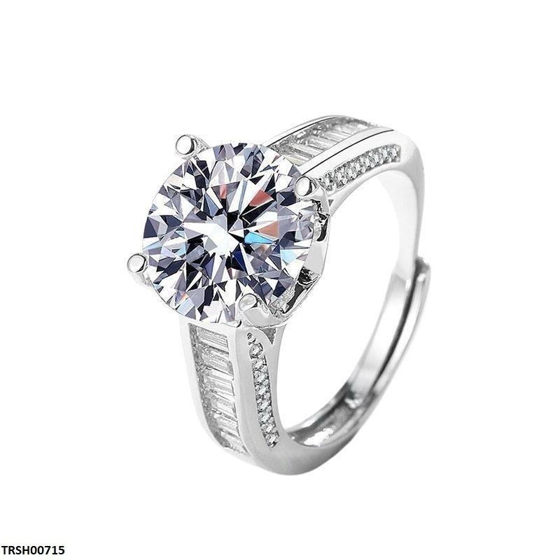 TRSH00715 BLX Cubic Zircon Silver Ring Adjustable - TRSH