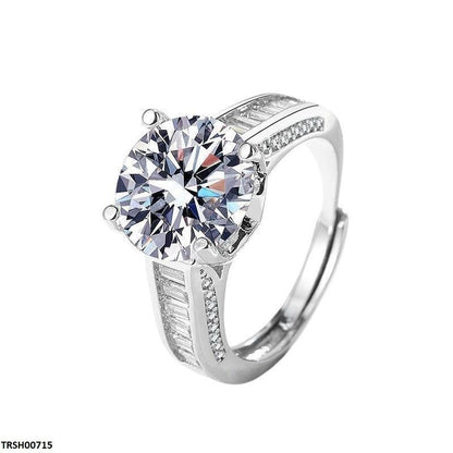 TRSH00715 BLX Cubic Zircon Silver Ring Adjustable - TRSH