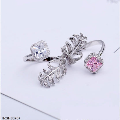 TRSH00737 CJD Leaf & Cushion Ring Adjustable