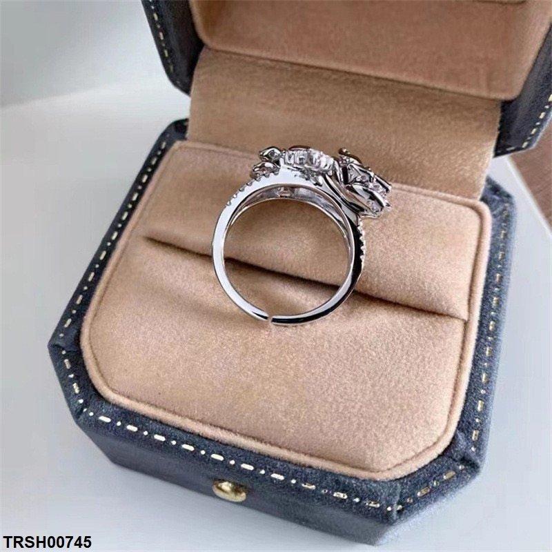 TRSH00745 CJD Doube Flower Ring Adjustable - TRSH