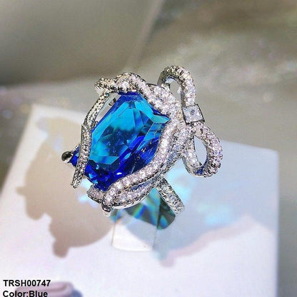 TRSH00747 CJD Rectangle Bow Ring Adjustable - TRSH