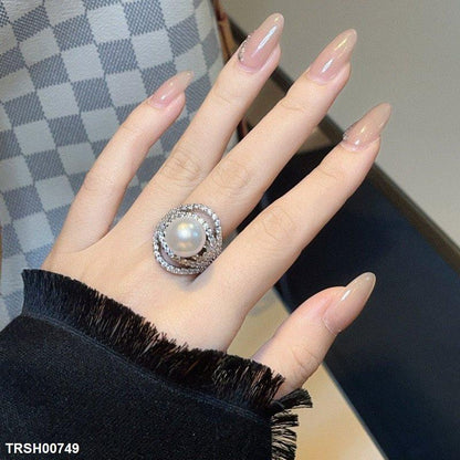 TRSH00749 CJD Pearl Round Ring Adjustable - TRSH
