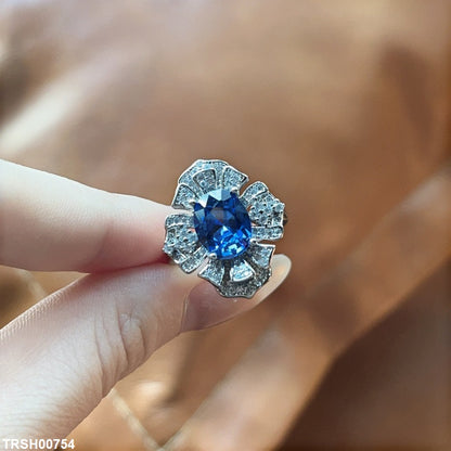 TRSH00754 CJD Zircon Cubic Cocktail Ring Adjustable - TRSH