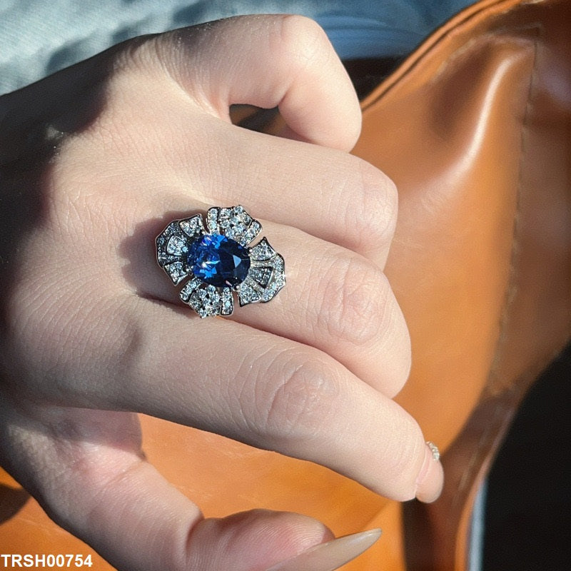 TRSH00754 CJD Zircon Cubic Cocktail Ring Adjustable - TRSH