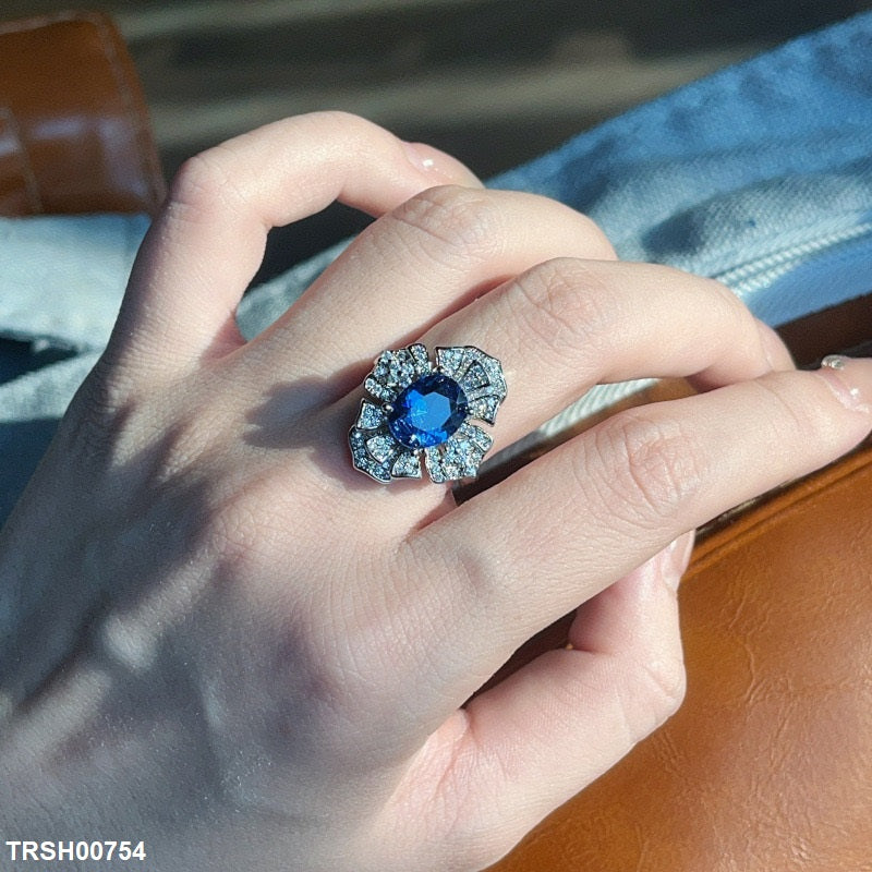 TRSH00754 CJD Zircon Cubic Cocktail Ring Adjustable - TRSH