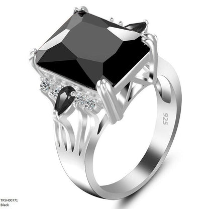 TRSH00771 GWH Square Stone Ring -TRSH
