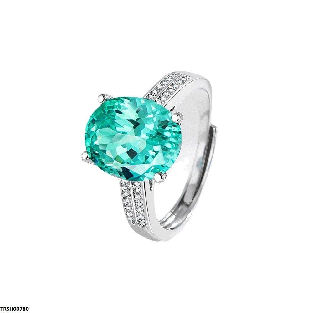 TRSH00780 BLX Oval Zircon Stone Ring Adjustable - TRSH