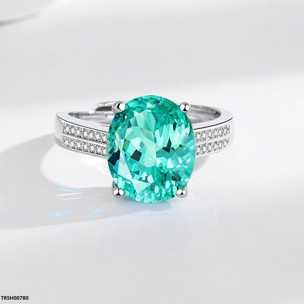 TRSH00780 BLX Oval Zircon Stone Ring Adjustable - TRSH