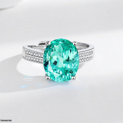 TRSH00780 BLX Oval Zircon Stone Ring Adjustable - TRSH