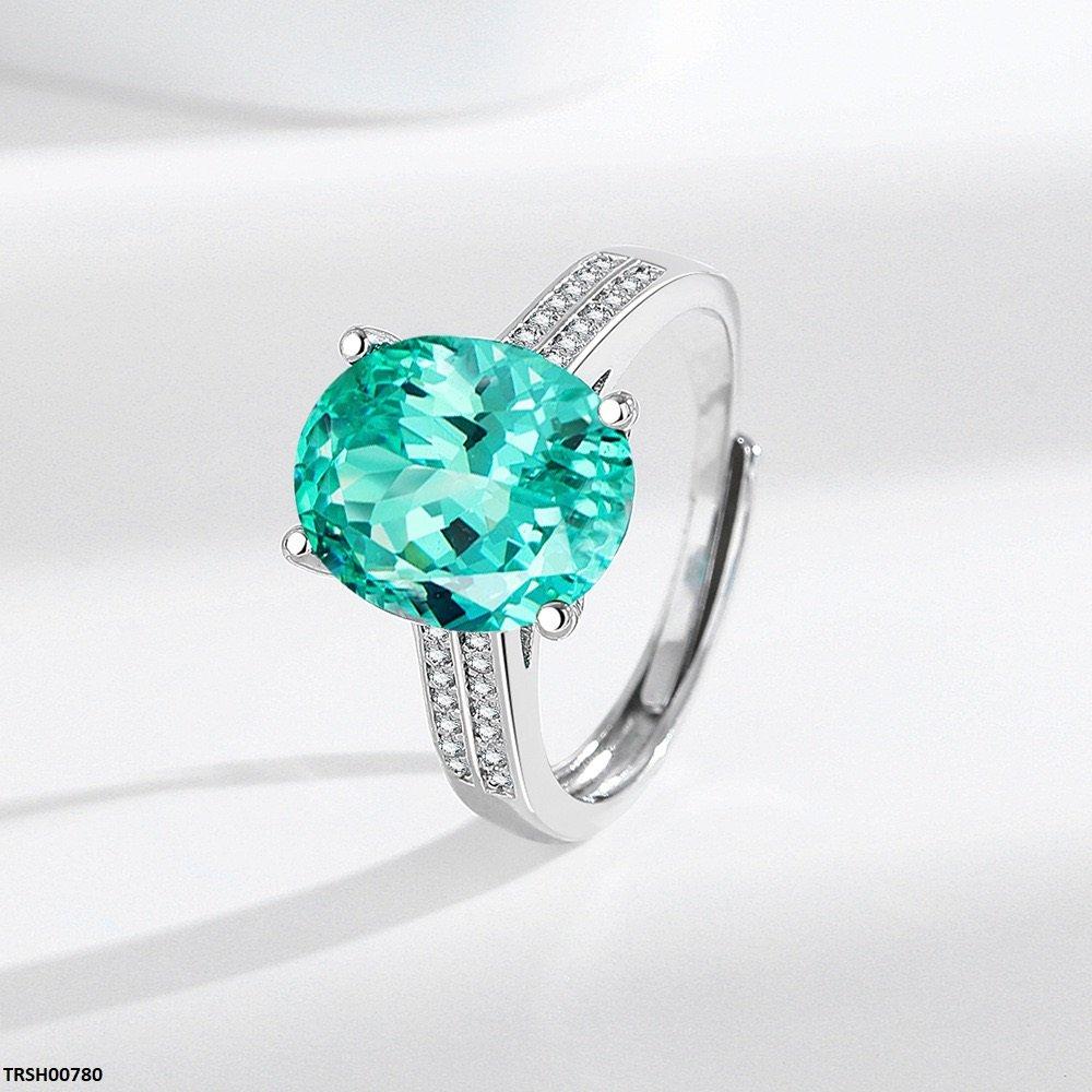 TRSH00780 BLX Oval Zircon Stone Ring Adjustable - TRSH