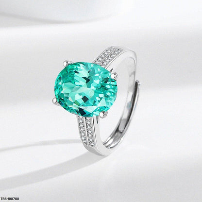 TRSH00780 BLX Oval Zircon Stone Ring Adjustable - TRSH
