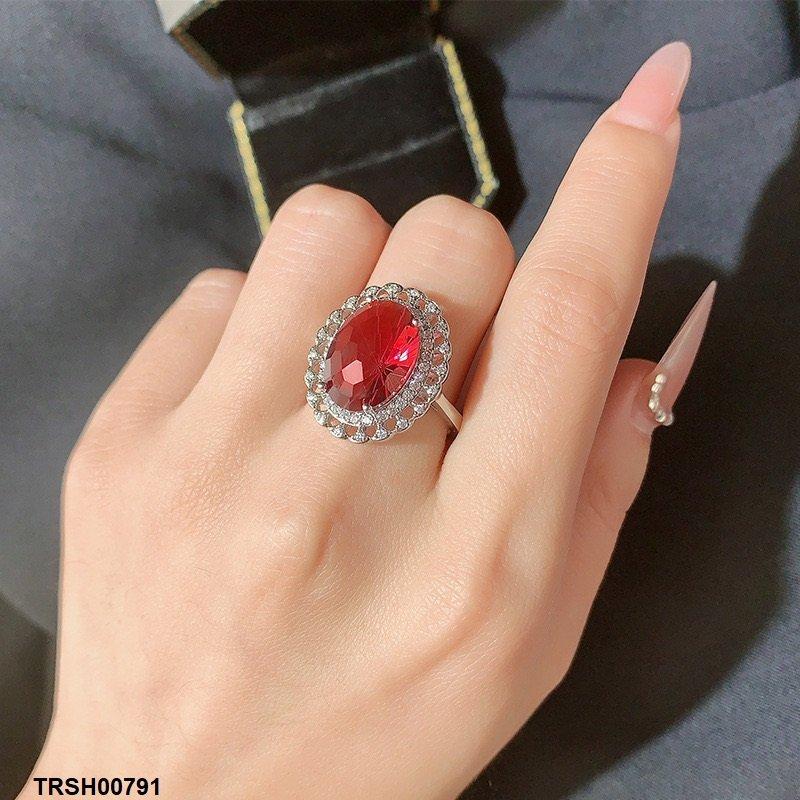 TRSH00791 KYC Redish Oval Stone Ring - TRSH