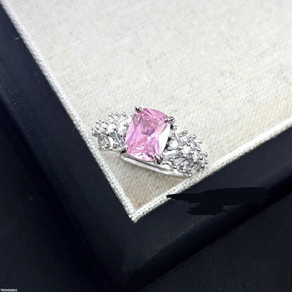 TRSH00802 BJF Pink Cushion Adjustable Ring - TRSH