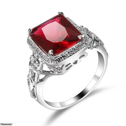 TRSH00827 YLE Square Stone Ring - TRSH