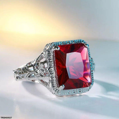 TRSH00827 YLE Square Stone Ring - TRSH