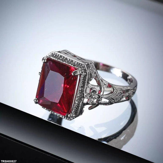 TRSH00827 YLE Square Stone Ring - TRSH