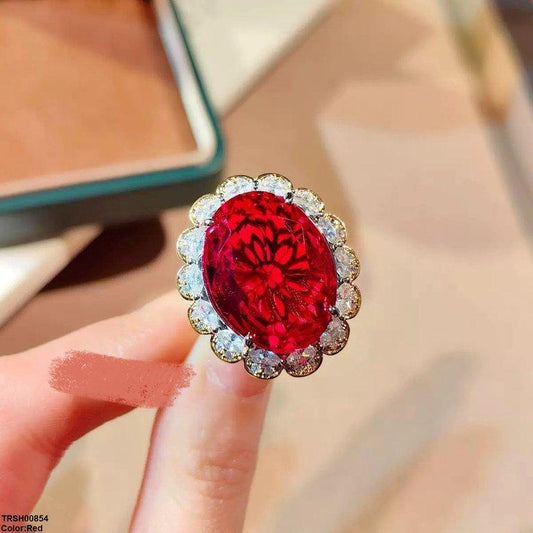 TRSH00854 GWH Oval ZIRCON Ring Adjustable - TRSH