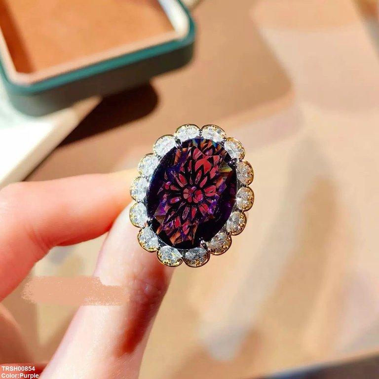 TRSH00854 GWH Oval ZIRCON Ring Adjustable - TRSH