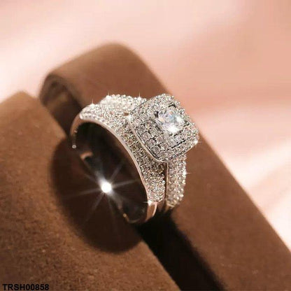 TRSH00858 KYC Square Couple ZIRCON Ring - TRSH