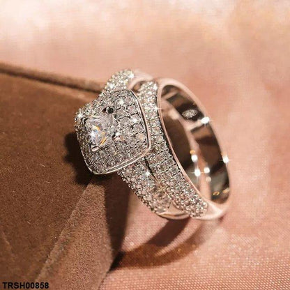 TRSH00858 KYC Square Couple ZIRCON Ring - TRSH