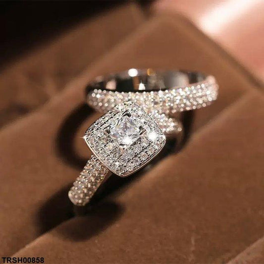 TRSH00858 KYC Square Couple ZIRCON Ring - TRSH