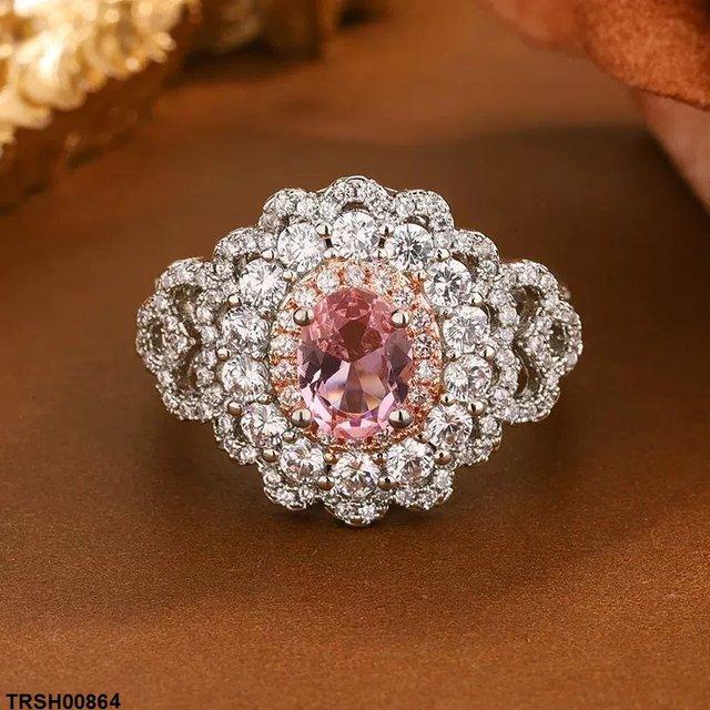 TRSH00864 KYC Oval Flower Ring - TRSH