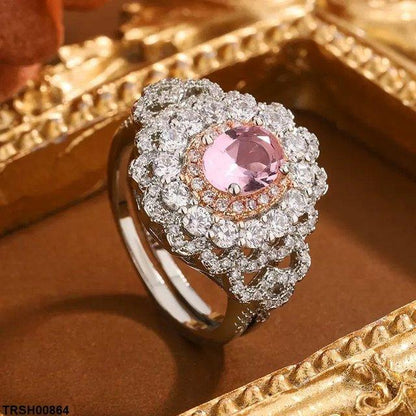TRSH00864 KYC Oval Flower Ring - TRSH