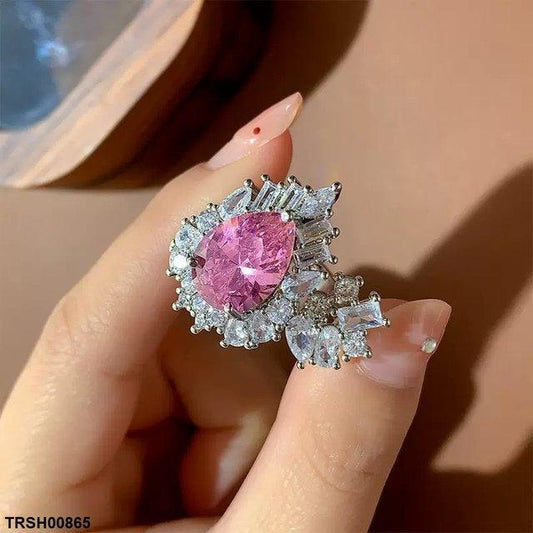 TRSH00865 KYC Tear ZIRCON Ring Adjustable - TRSH