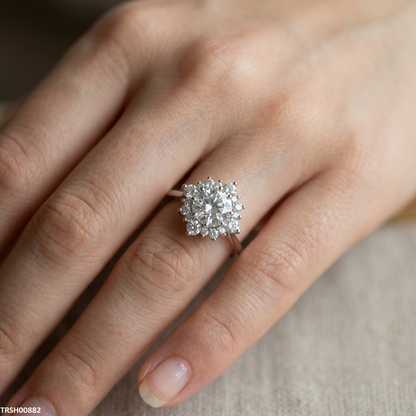 TRSH00882 KYC Flower Stone ZIRCON Ring - TRSH