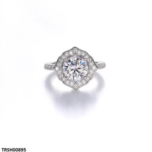 TRSH00895 KRL Cushion Shape ZIRCON Stone Ring Adjustable -TRSH