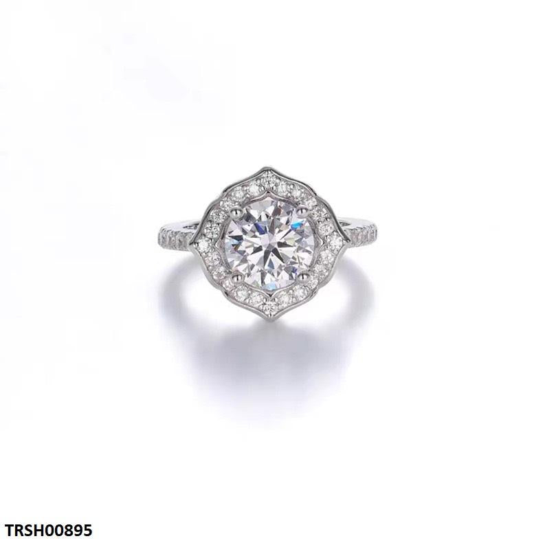 TRSH00895 KRL Cushion Shape ZIRCON Stone Ring Adjustable -TRSH