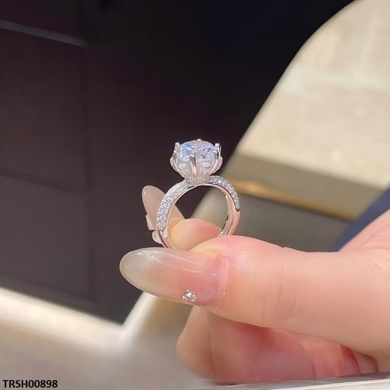TRSH00898 KRL Round  ZIRCON Stone Ring Adjustable -TRSH