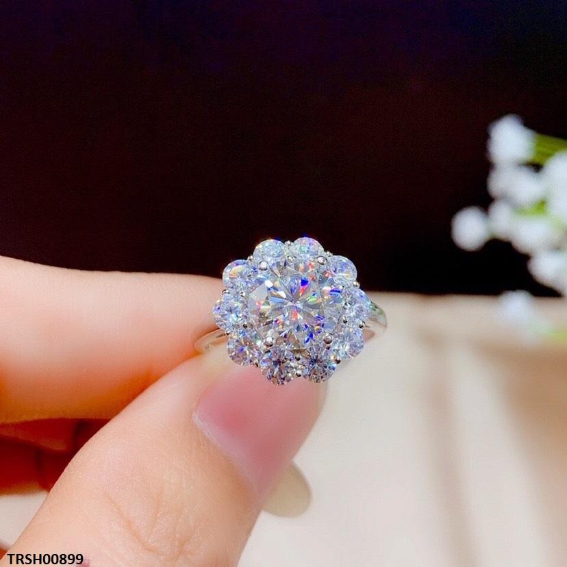 TRSH00899 KRL Flower ZIRCON Stone Ring Adjustable -TRSH