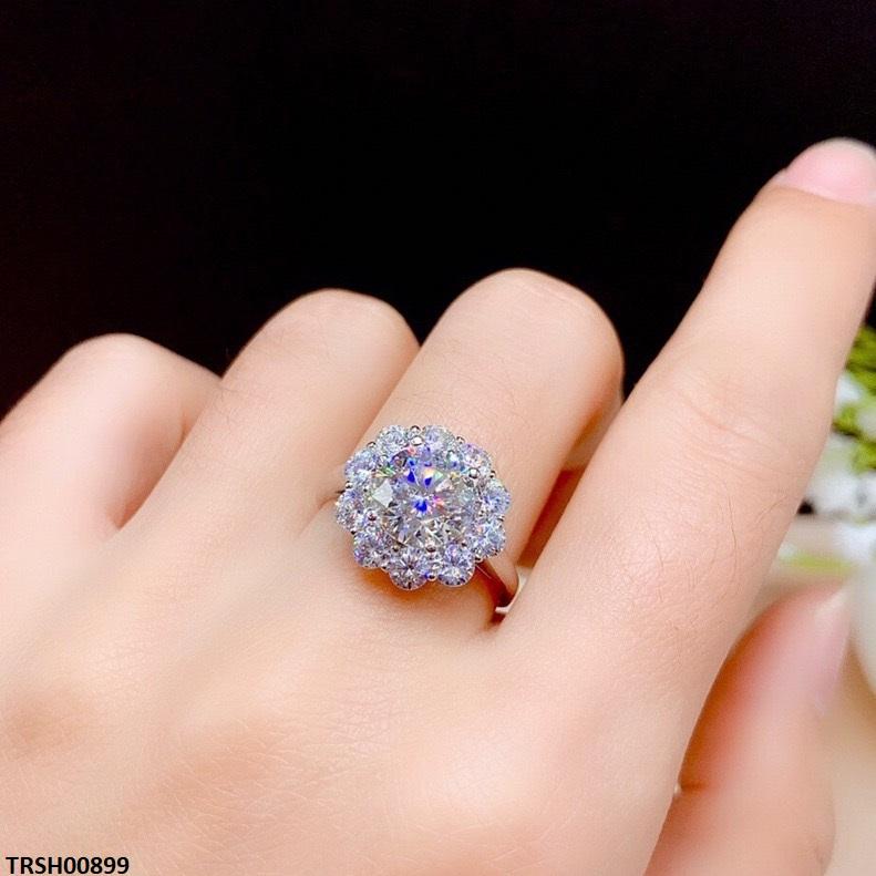 TRSH00899 KRL Flower ZIRCON Stone Ring Adjustable -TRSH