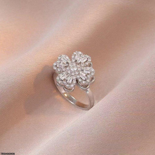 TRSH00908 BYJ Heart Zircon Spiner Ring - TRSH