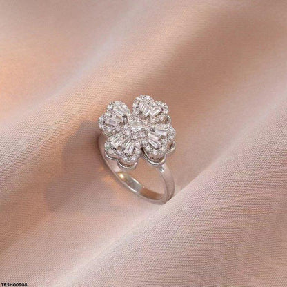 TRSH00908 BYJ Heart Zircon Spiner Ring - TRSH