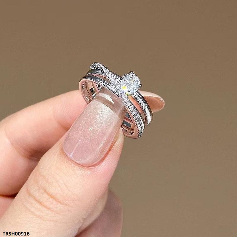 TRSH00916  CJD Round Stone Ring Adjustable - TRSH