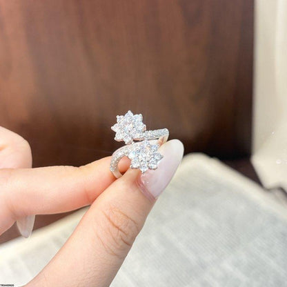 TRSH00920  CJD Double Flower Ring Adjustable - TRSH