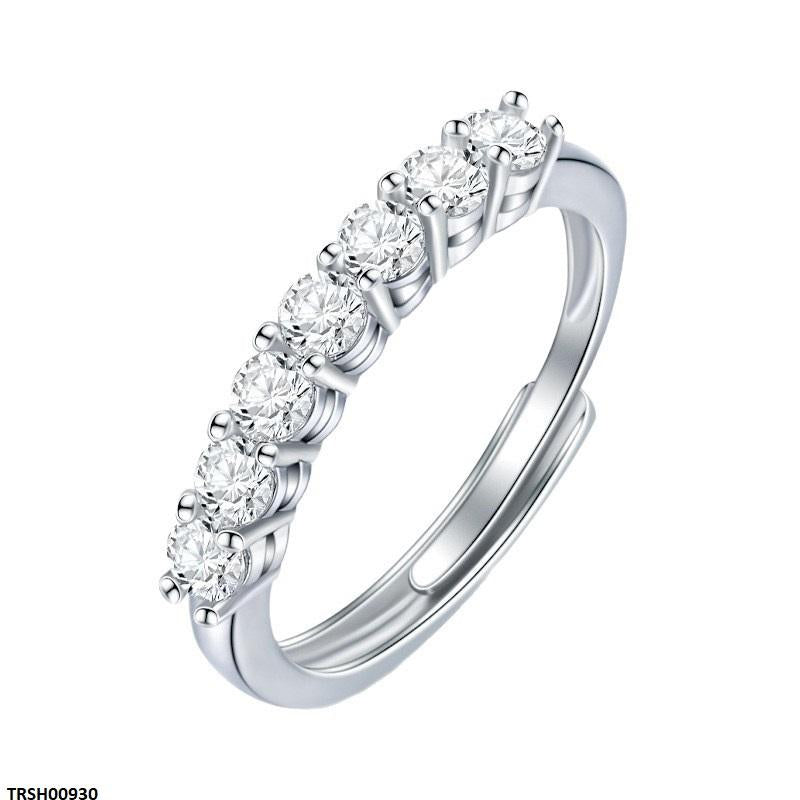 TRSH00930 JJF Round Stone Couple Ring Adjustable - TRSH