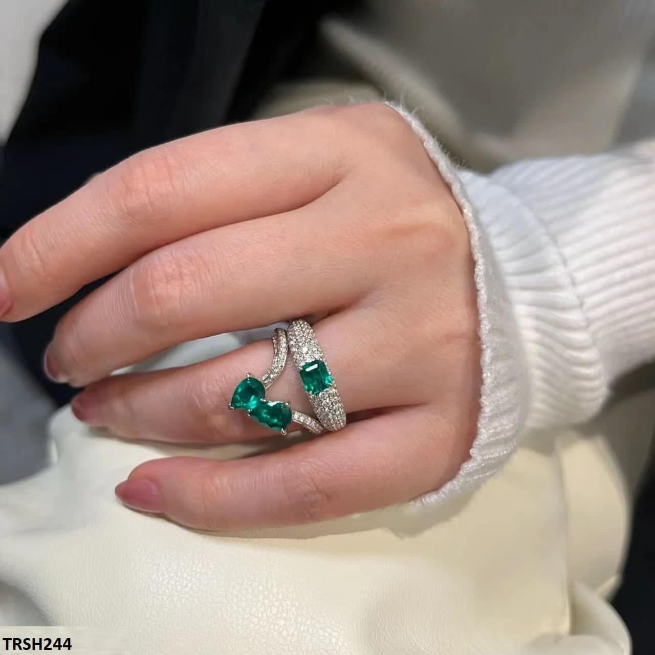 TRSH244 CJD Rectangle Join Tear Cathedral Adjustable Ring