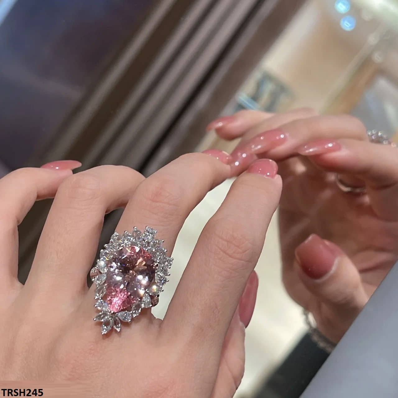 TRSH245 CJD Tear Layer Cathedral Adjustable Ring