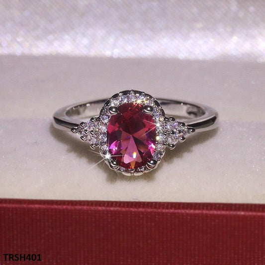 TRSH401 KYC Step Oval ZIRCON Ring
