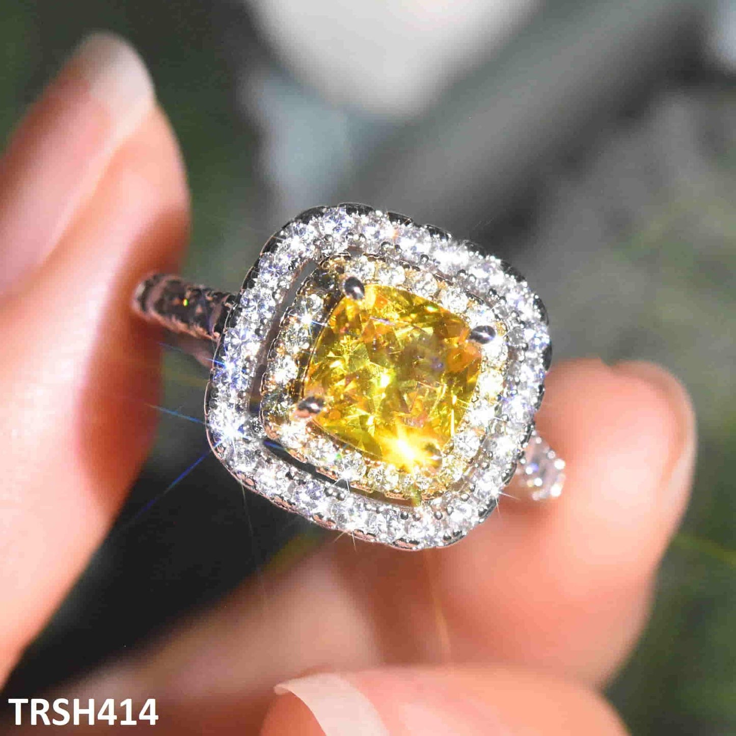 TRSH414 YJF Square Step Adjustable Ring