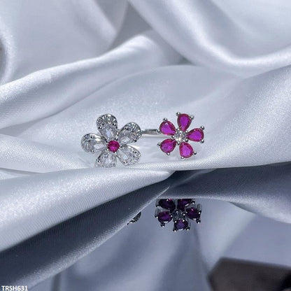 TRSH631 SJS Double Flower Ring Adjustable