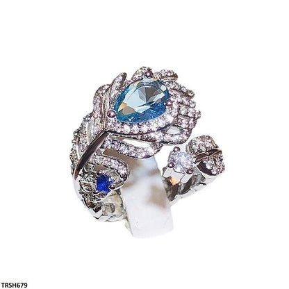 TRSH679 KYC Tear Stone/Leaf Ring Adjustable