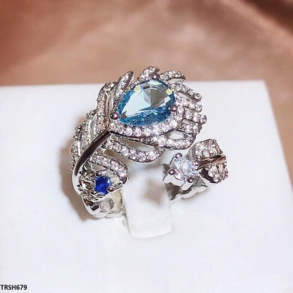 TRSH679 KYC Tear Stone/Leaf Ring Adjustable