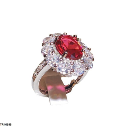TRSH683 KYC Red Oval Stone Ring