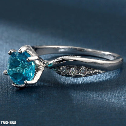 TRSH688 KYC Step Oval Stone Ring